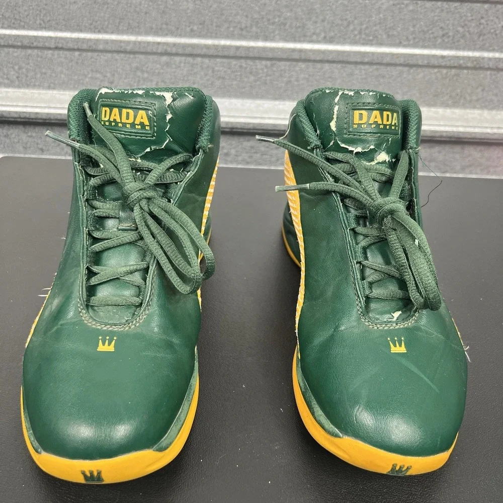 Vintage Y2K Dada Supreme Sneakers Green And Gold Size 7 Basketball Shoes